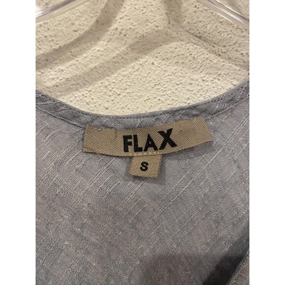 FLAX Shirt Womens Small Light Blue Sleeveless Scoop Neck Textured Tank Top - Picture 2 of 3
